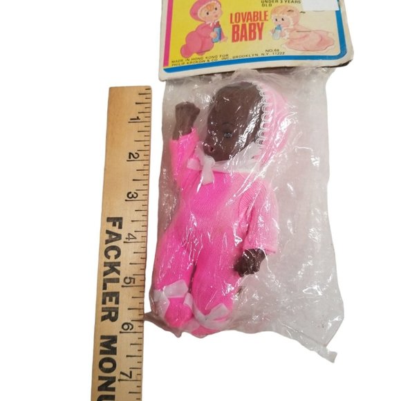 Vintage Doll Lovable Baby in Packaging Hong Kong Vinyl African American Retro - Picture 8 of 8